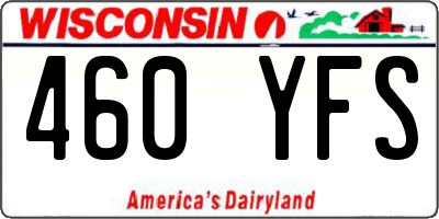 WI license plate 460YFS