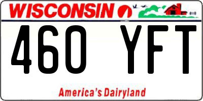 WI license plate 460YFT