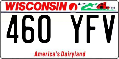 WI license plate 460YFV
