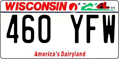 WI license plate 460YFW