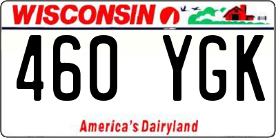 WI license plate 460YGK