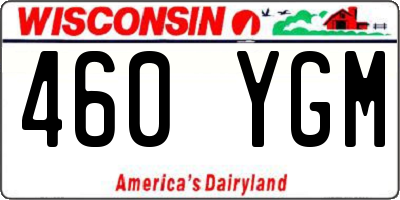 WI license plate 460YGM