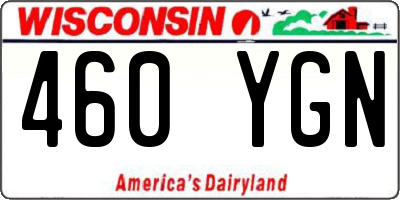 WI license plate 460YGN