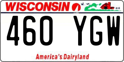 WI license plate 460YGW
