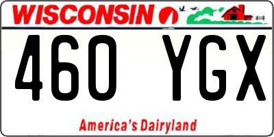 WI license plate 460YGX