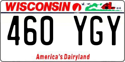 WI license plate 460YGY