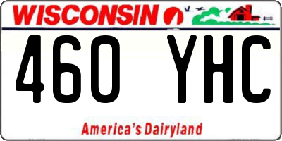 WI license plate 460YHC