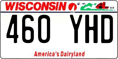 WI license plate 460YHD