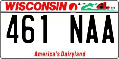 WI license plate 461NAA