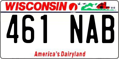 WI license plate 461NAB