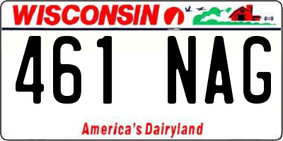 WI license plate 461NAG