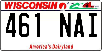 WI license plate 461NAI