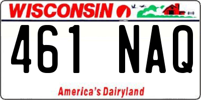 WI license plate 461NAQ