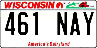 WI license plate 461NAY