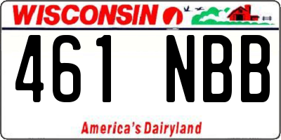 WI license plate 461NBB