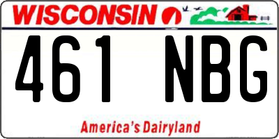 WI license plate 461NBG