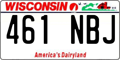 WI license plate 461NBJ