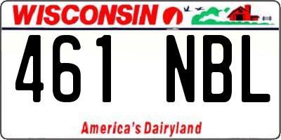 WI license plate 461NBL