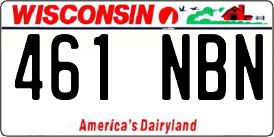 WI license plate 461NBN