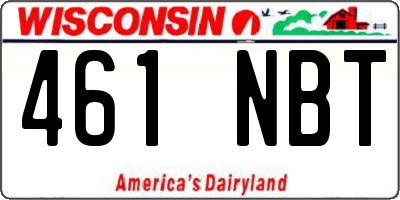 WI license plate 461NBT