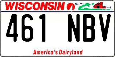 WI license plate 461NBV