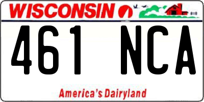 WI license plate 461NCA