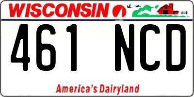 WI license plate 461NCD