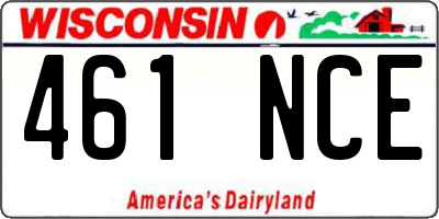 WI license plate 461NCE