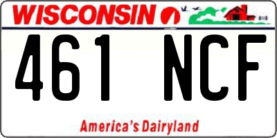 WI license plate 461NCF