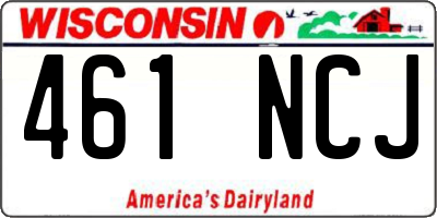 WI license plate 461NCJ