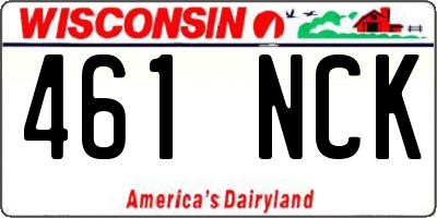 WI license plate 461NCK