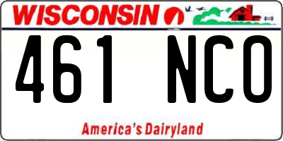 WI license plate 461NCO