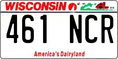 WI license plate 461NCR