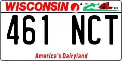 WI license plate 461NCT
