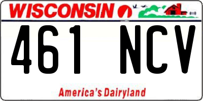 WI license plate 461NCV