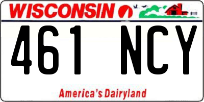 WI license plate 461NCY
