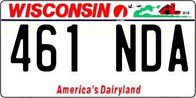 WI license plate 461NDA