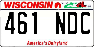 WI license plate 461NDC