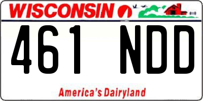 WI license plate 461NDD