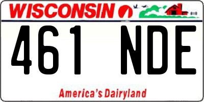 WI license plate 461NDE