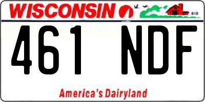 WI license plate 461NDF