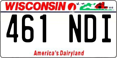 WI license plate 461NDI