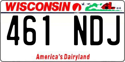 WI license plate 461NDJ
