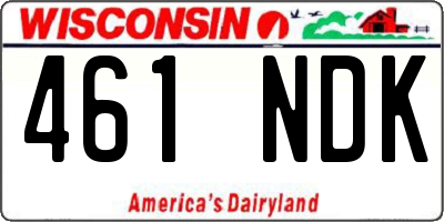 WI license plate 461NDK