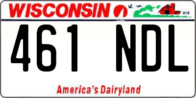 WI license plate 461NDL