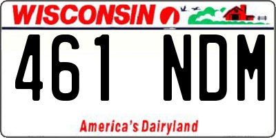 WI license plate 461NDM