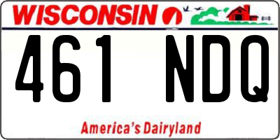 WI license plate 461NDQ