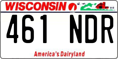 WI license plate 461NDR