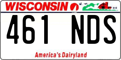 WI license plate 461NDS