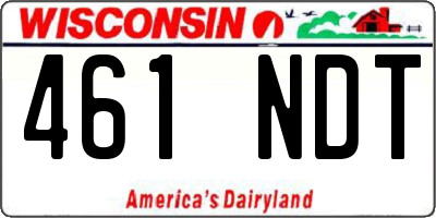WI license plate 461NDT